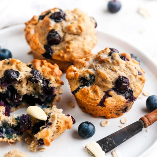 Blueberry Lemon Oat Muffins