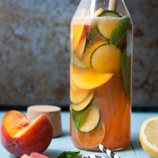 Sparkling Peach Cucumber Lemonade