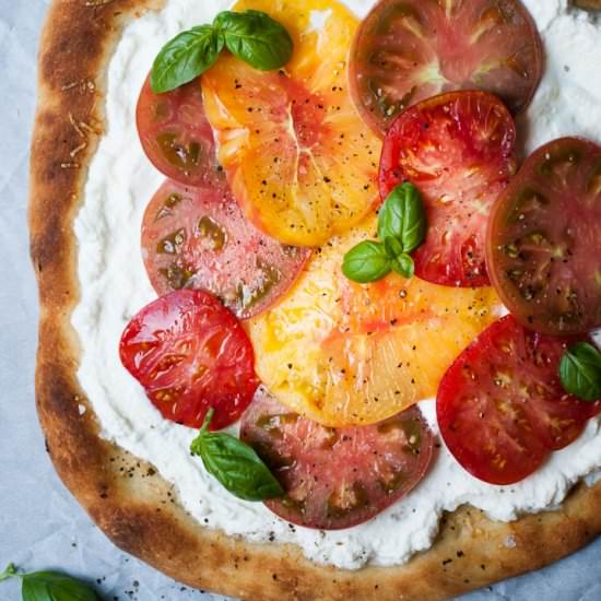 Heirloom Tomato and Ricotta Pizza