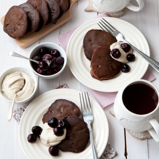 Black Forest Pancakes & Cashew Cream