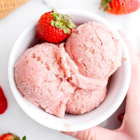 4 Ingredient Strawberry Sorbet V+GF