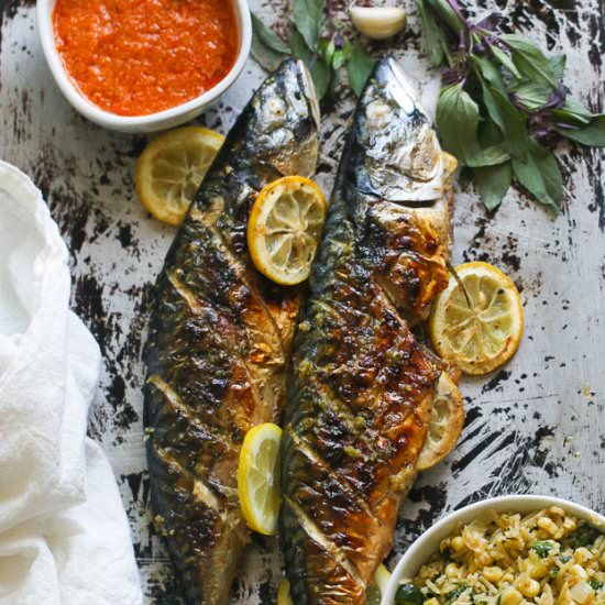 Whole Grilled Mackerel