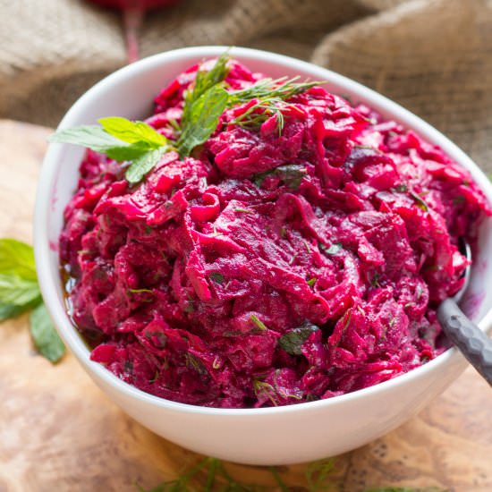 Salt Roasted Beets with Tahini
