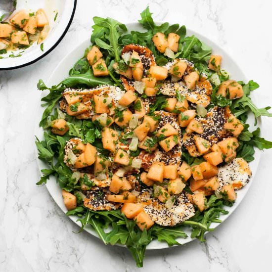 Cantaloupe, Lime and Halloumi Salad