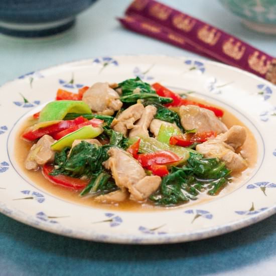 Stir-fry Chicken with Pak Choi