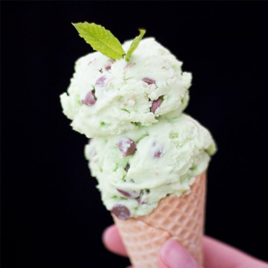 No Churn Mint Choc Chip Ice Cream
