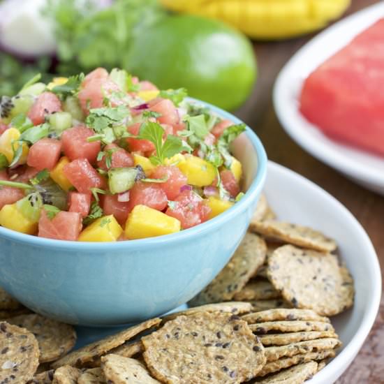 Watermelon Kiwi Mango Fruit Salsa