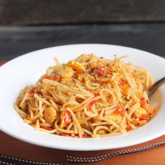Mixed Veg Spaghetti Pasta