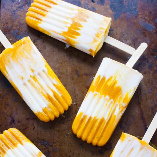 Mango Turmeric Lassi Popsicles