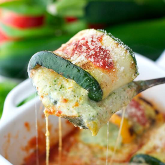 Pesto Zucchini Lasagna Roll Ups