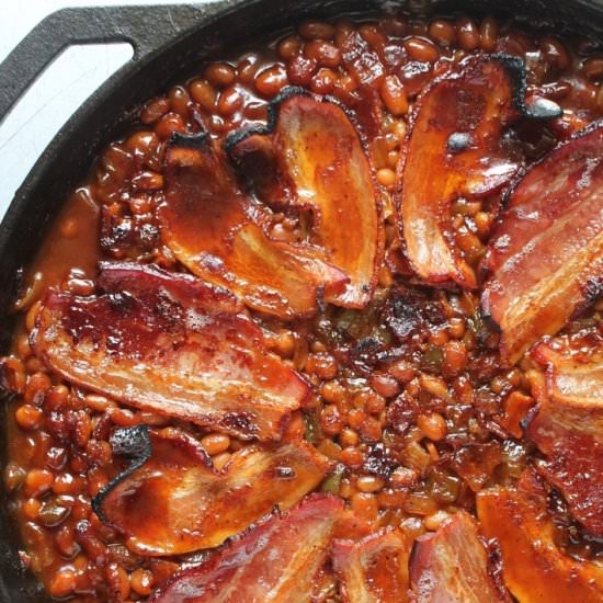 Cast Iron Root Beer Baked Beans