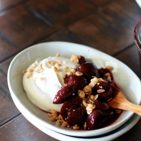 Whipped Coconut Cream with Cherries