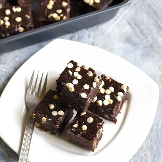 Eggless chocolate espresso brownies