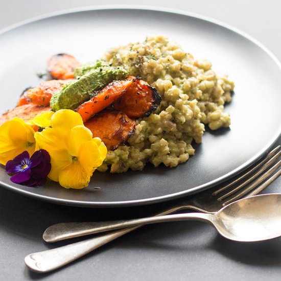 Barley Risotto with Roasted Carrots