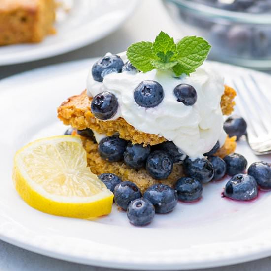 Lemon Blueberry Cornmeal Shortcake