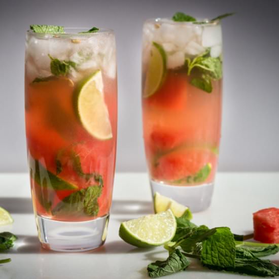 Healthy Watermelon Mojitos