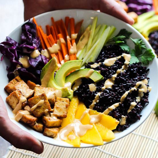 Tofu & Mango Forbidden Rice Bowls