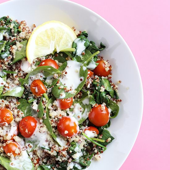 TOMATO SPINACH QUINOA SALAD
