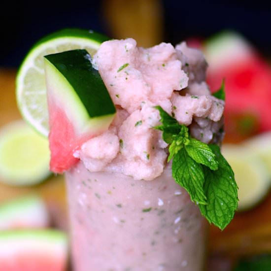 Frozen Watermelon Coconut Mojitos