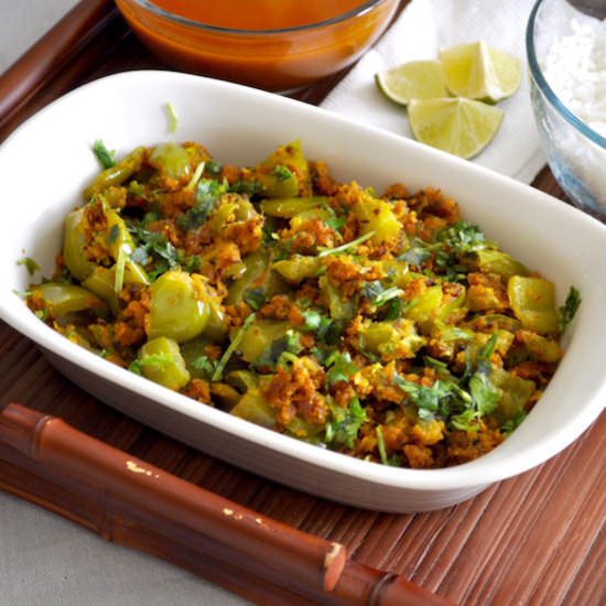 Capsicum-Gram Flour Stir Fry