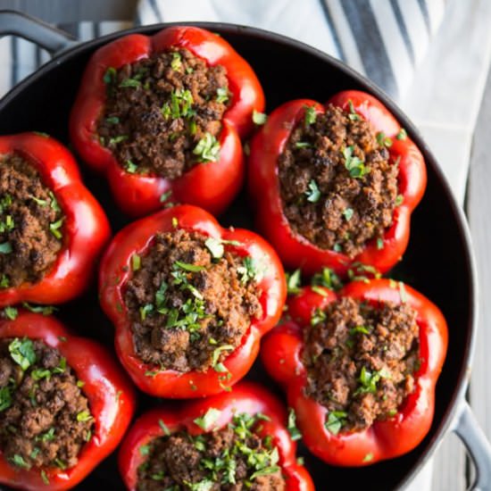 Curried Beef & Butternut Stuffed Peppers