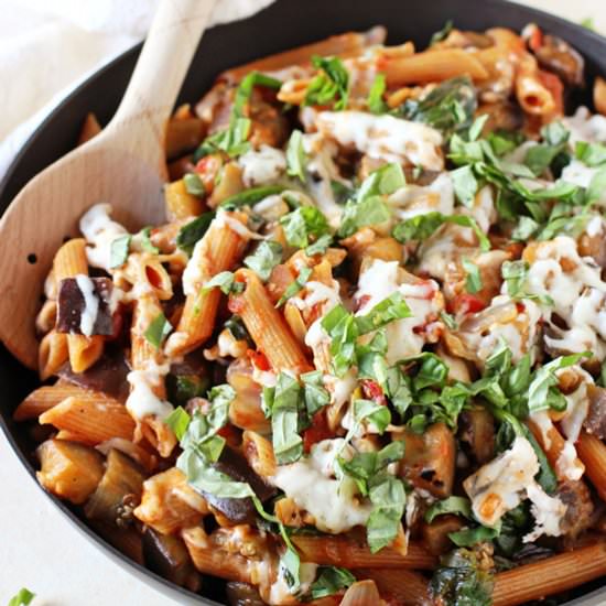 Eggplant Parm Pasta Skillet