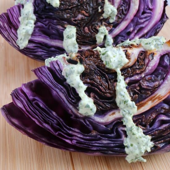 Red Cabbage with Creamy Chimichurri