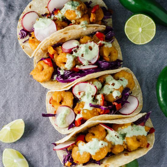 Kung Pao Shrimp Tacos