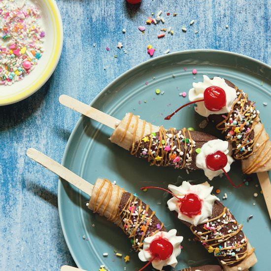 Banana Split Popsicles