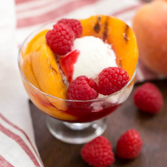 Grilled Peach Melba