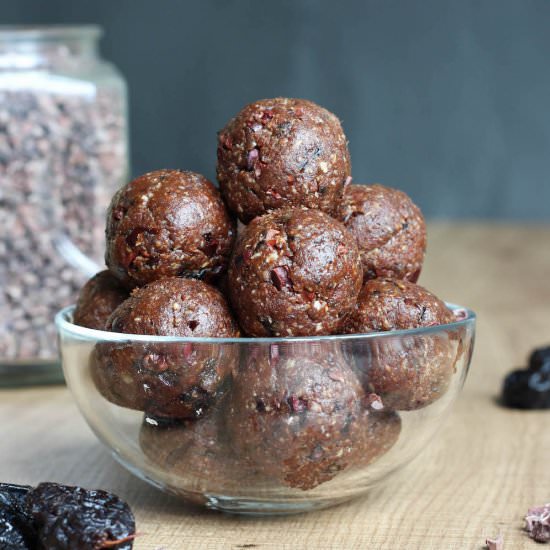 Chocolate Pecan Prune Energy Bites