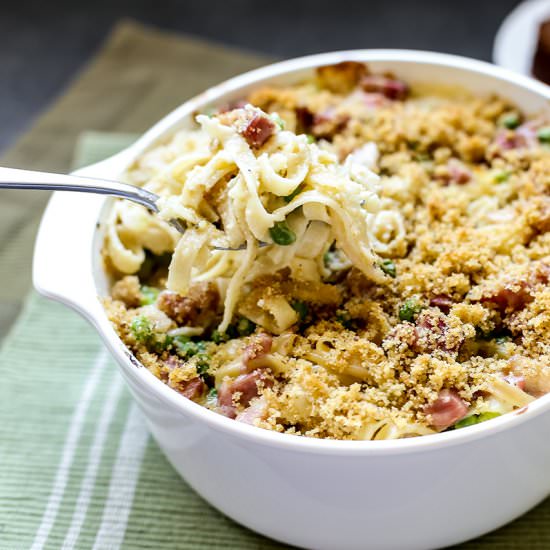 Ham Fettuccine Bake