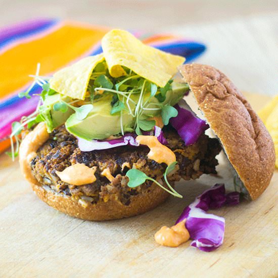 Vegan Black Bean Mushroom Burgers