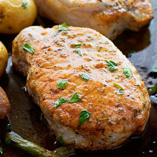 One Pan Smoky Ranch Pork Chops