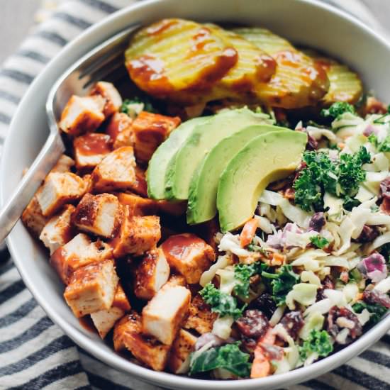 BBQ Chicken Coleslaw Bowls