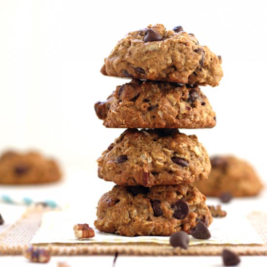 Chocolate Pecan Oatmeal Cookies