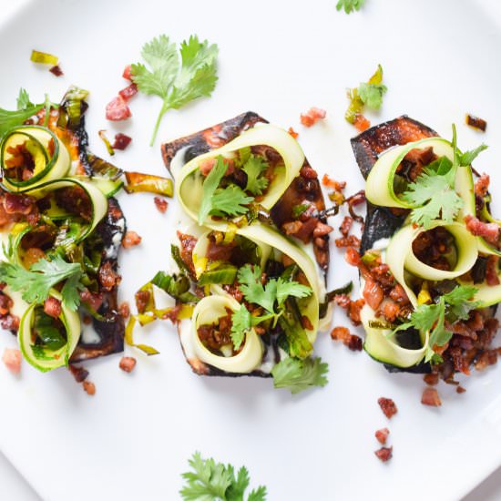 Ribbons, Bacon & Sweet Potato Toast