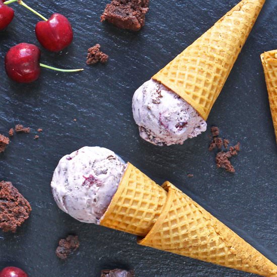 Cherry-Chocolate Brownie Ice Cream