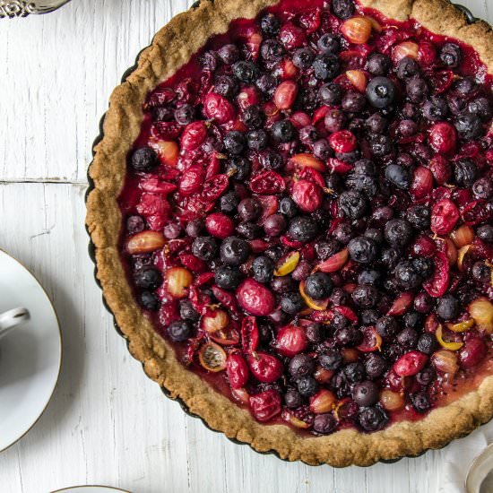 Browned Butter Blueberry Tart