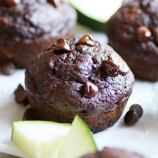 Triple Chocolate Zucchini Muffins