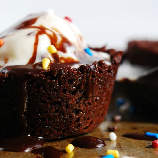 Brownie Sundae Cups (GF, Vegan)