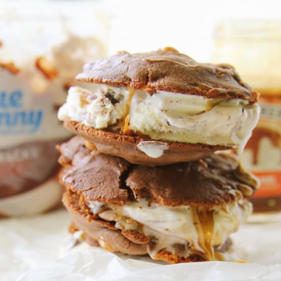 Chocolate-Caramel Ice Cream Sandwich