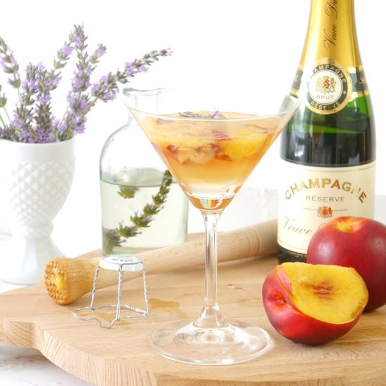 Lavender & Peach Champagne Cocktail
