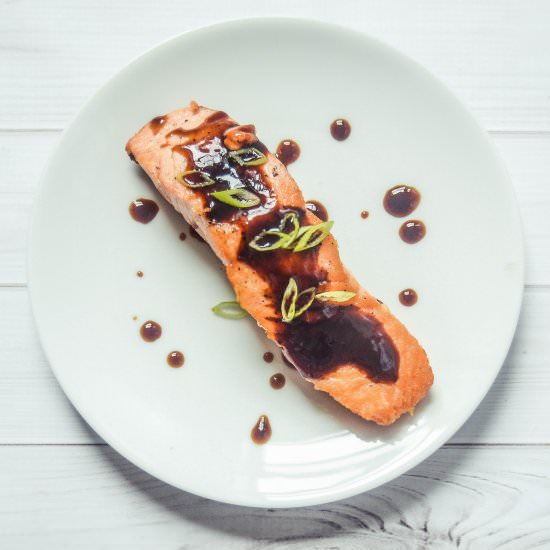 Salmon with soy and black vinegar