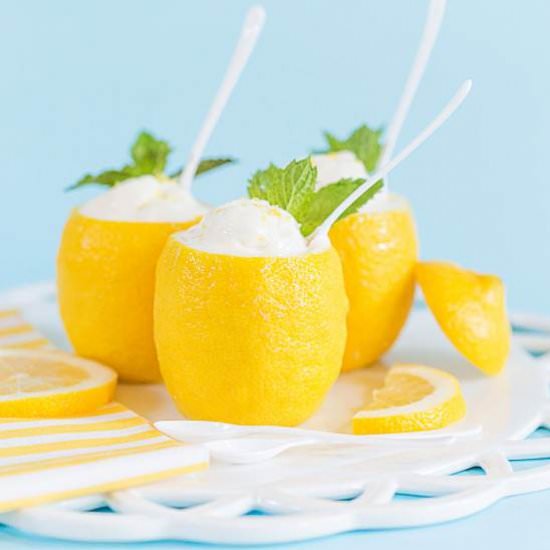 Lemon Frozen Yogurt Cups