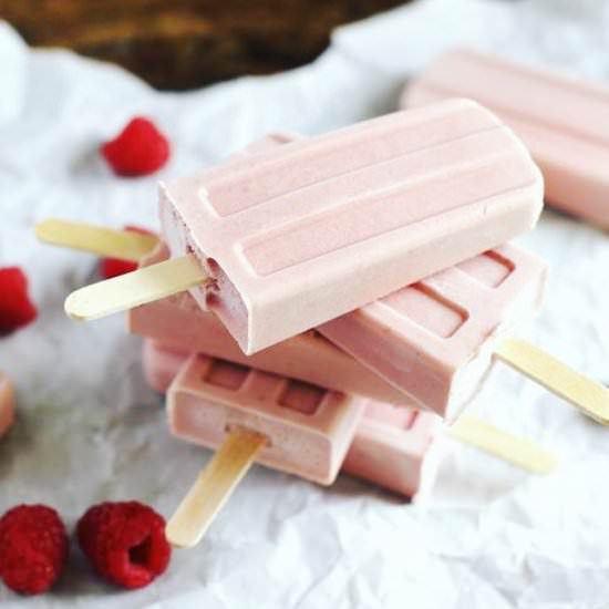 White Chocolate Raspberry Popsicles