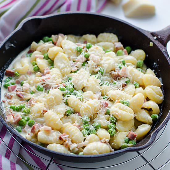 Gnocchi with Peas and Pancetta