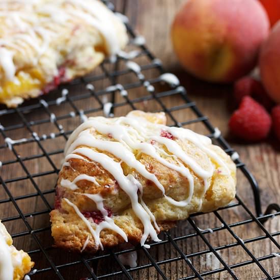 Peach Melba Scones