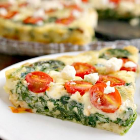 Spinach, Tomato and Feta Quiche