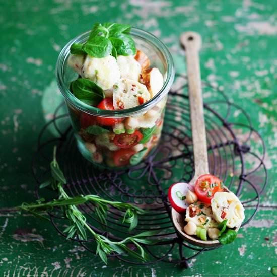 Pretzel Salad with Cheese Dumplings